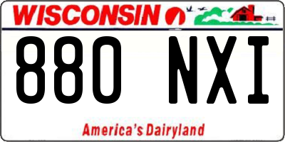 WI license plate 880NXI