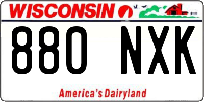 WI license plate 880NXK