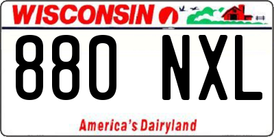 WI license plate 880NXL