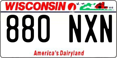 WI license plate 880NXN