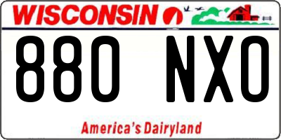 WI license plate 880NXO