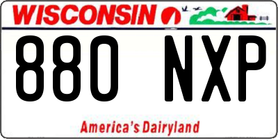 WI license plate 880NXP