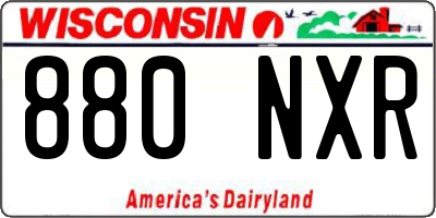WI license plate 880NXR