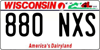 WI license plate 880NXS