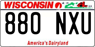 WI license plate 880NXU