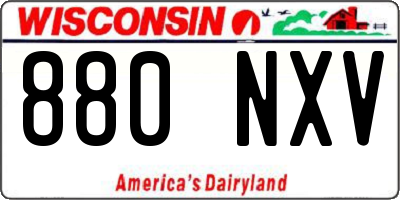 WI license plate 880NXV
