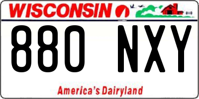 WI license plate 880NXY