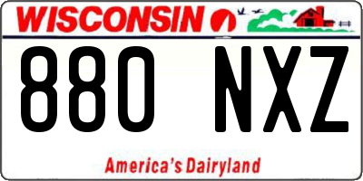 WI license plate 880NXZ
