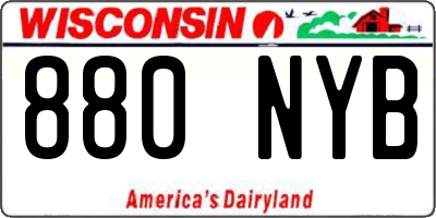 WI license plate 880NYB