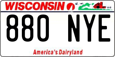 WI license plate 880NYE