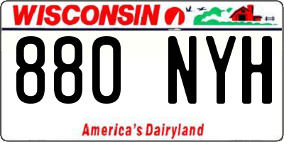 WI license plate 880NYH