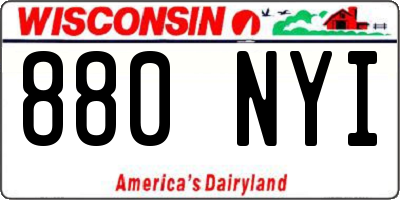 WI license plate 880NYI
