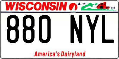 WI license plate 880NYL