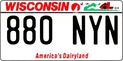 WI license plate 880NYN