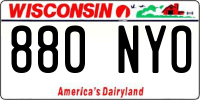 WI license plate 880NYO
