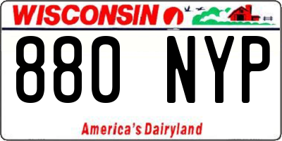 WI license plate 880NYP
