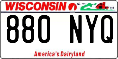 WI license plate 880NYQ