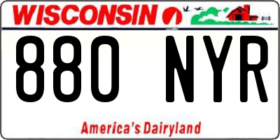 WI license plate 880NYR