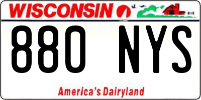 WI license plate 880NYS