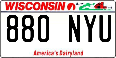 WI license plate 880NYU