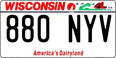 WI license plate 880NYV