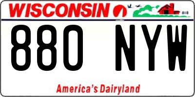 WI license plate 880NYW