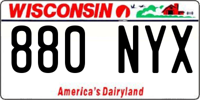 WI license plate 880NYX