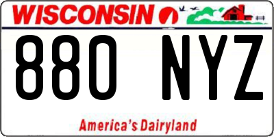 WI license plate 880NYZ