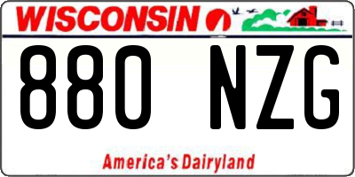 WI license plate 880NZG