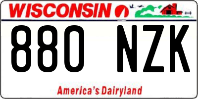WI license plate 880NZK