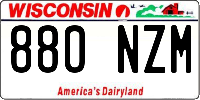 WI license plate 880NZM