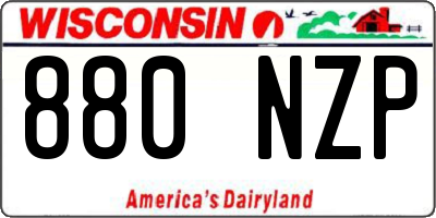 WI license plate 880NZP