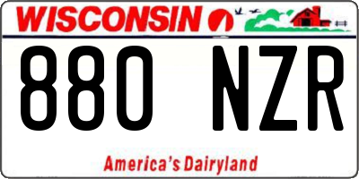 WI license plate 880NZR