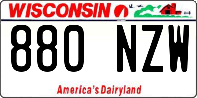WI license plate 880NZW