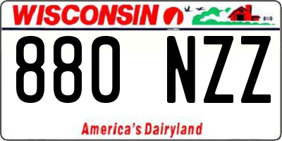 WI license plate 880NZZ