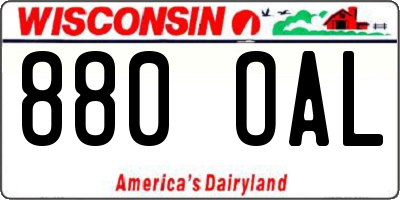 WI license plate 880OAL