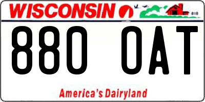WI license plate 880OAT