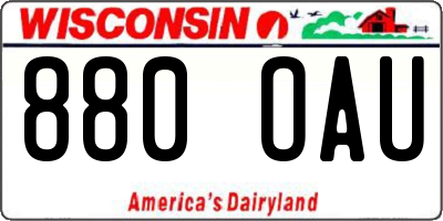 WI license plate 880OAU