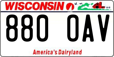 WI license plate 880OAV