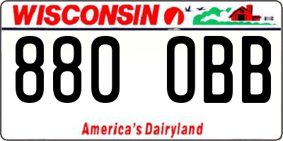 WI license plate 880OBB