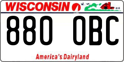 WI license plate 880OBC