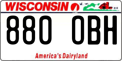 WI license plate 880OBH