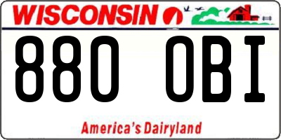 WI license plate 880OBI