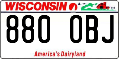 WI license plate 880OBJ