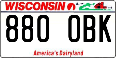 WI license plate 880OBK