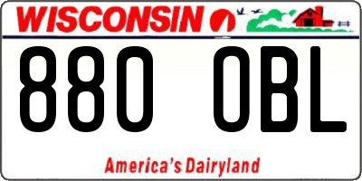 WI license plate 880OBL