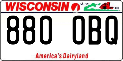 WI license plate 880OBQ