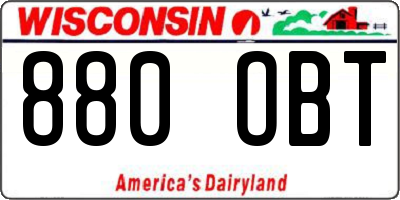 WI license plate 880OBT