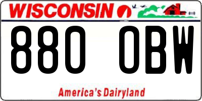 WI license plate 880OBW