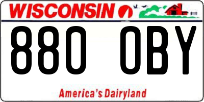 WI license plate 880OBY